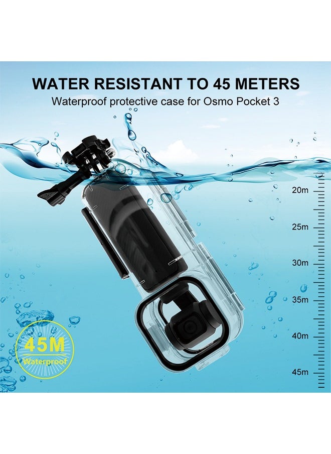 PULUZ For DJI Osmo Pocket 3 PULUZ 45m Underwater Waterproof Housing Diving Case (Transparent)  - Image 2
