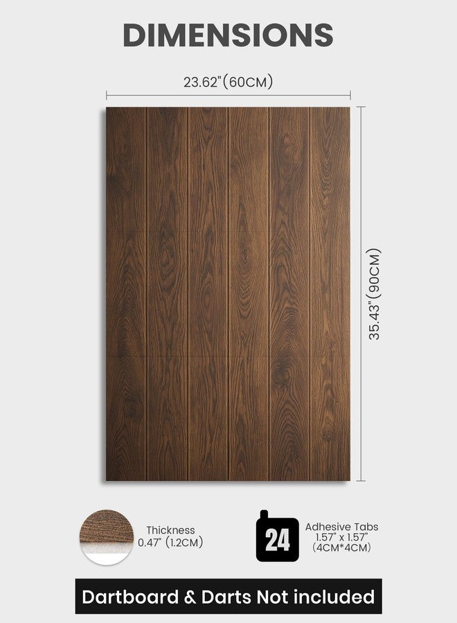 Fluxynara Felt Dart Board Wall Protector 35.43"x23.62" Foldable Backboard for Standard Dart, Wall Protector with Adhesive Pads and Dartboard Accessories Kits | Basement & Garage Use (Walnut Brown) - Image 2