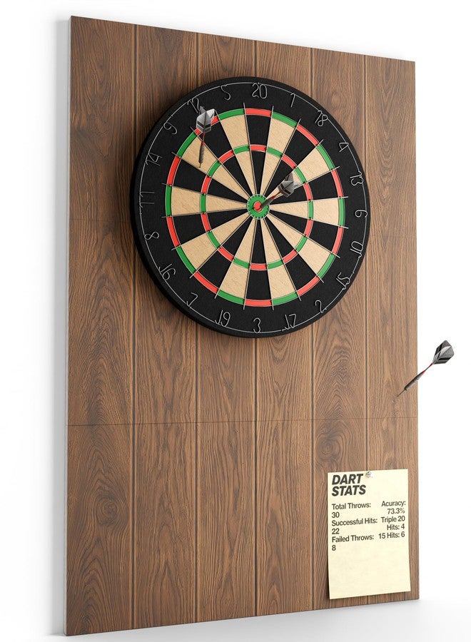 Fluxynara Felt Dart Board Wall Protector 35.43"x23.62" Foldable Backboard for Standard Dart, Wall Protector with Adhesive Pads and Dartboard Accessories Kits | Basement & Garage Use (Walnut Brown) - Image 1