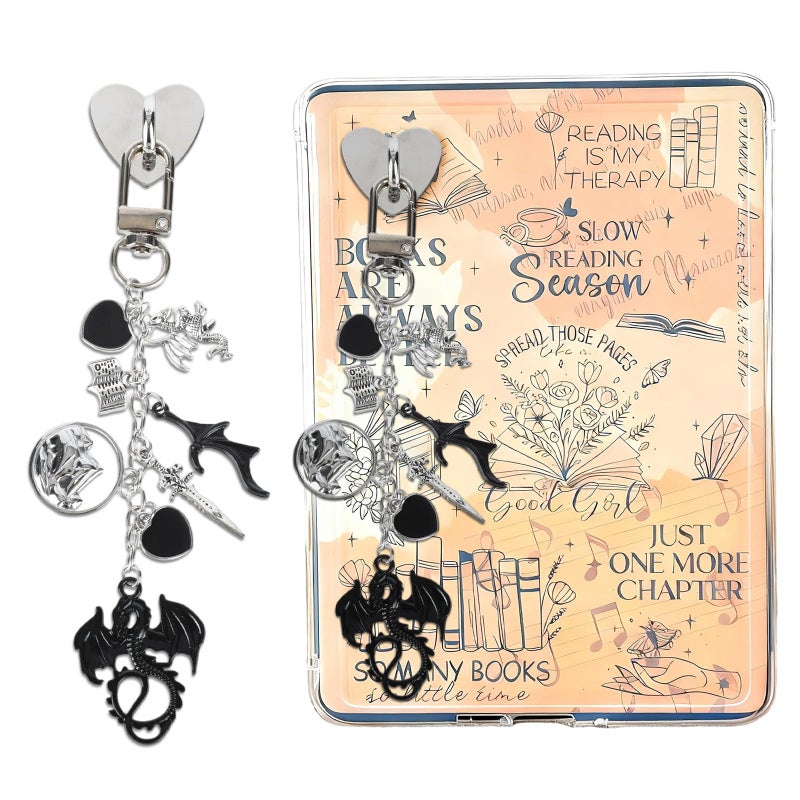 TAKEALOOKO Charm Chains for Kindle - Retro Dragon E-reader Phone Charm Bracelets, Gift for Reader Book Lovers Women Men, Compatible with Kindle E-Reader Phones Decorating Accessories - Image 1