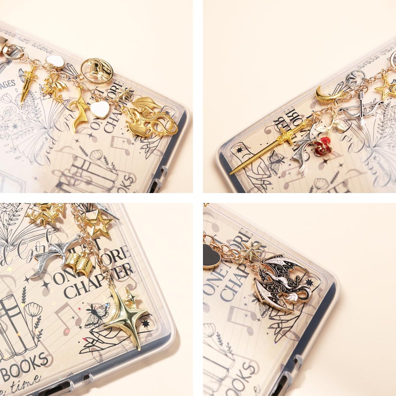 TAKEALOOKO Charm Chains for Kindle - Retro Dragon E-reader Phone Charm Bracelets, Gift for Reader Book Lovers Women Men, Compatible with Kindle E-Reader Phones Decorating Accessories - Image 5