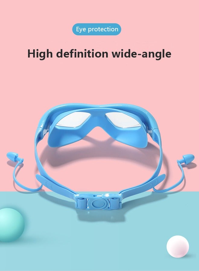 4-Piece Set of Children's Swimming Caps with Goggles and Nose Clip Earplugs, Suitable for both Girls and Boys, Silicone Waterproof Swimming and Swimming Caps - Image 2