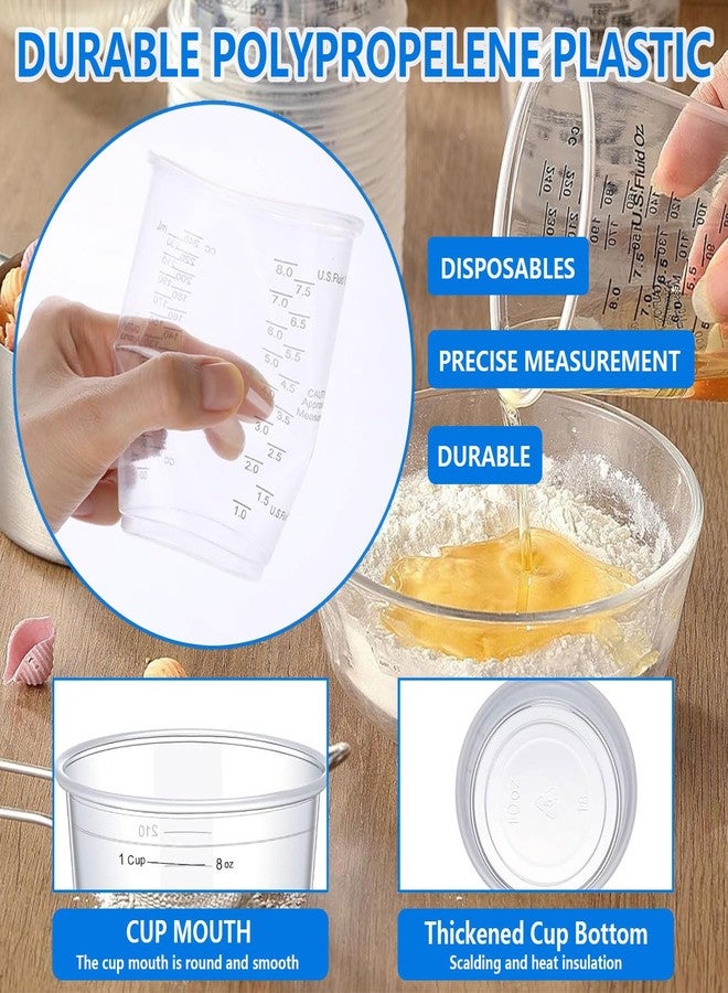 Favuit 100pcs 8oz Graduated Clear Plastic Measuring Cups, Disposable Liquid Mixing Cups for Resin Paint Epoxy Art DIY Baking Cooking (100pcs) - Image 4