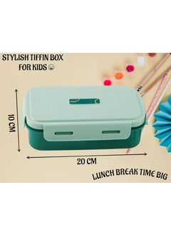 Nabhya Nabhya Lunch Break Big Insulated Stainless Steel Tiffin Box for Kids, Inner Steel Katori with Spoon Tiffin Box for Boys, Girls & School, BPA Free & Airtight Leak Proof Lunch Box-850Ml (Green)  - Image 3