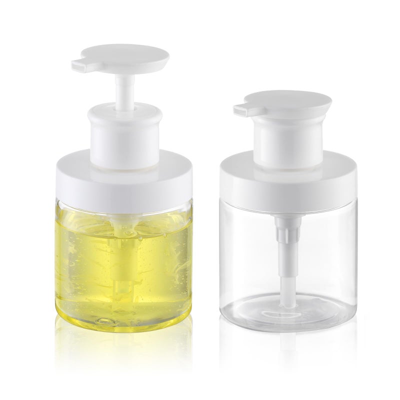Lulupack Pump Bottle Dispenser for Soap Shampoo Container for Travel Conditioner Refillable Jar for Hand Lotion and Dish Empty Plastic 250ml Clear