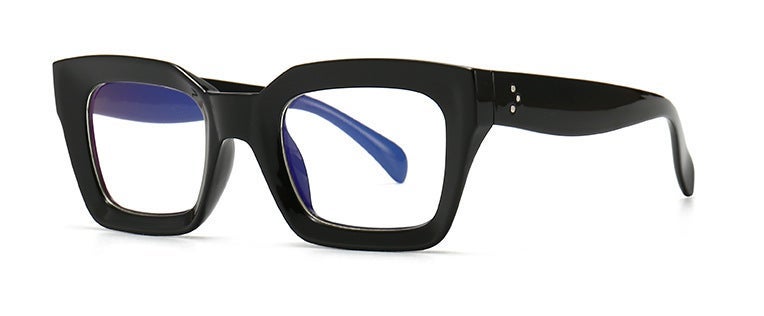 Trendy Square Sunglasses Women 1735-1 C2 black transparent