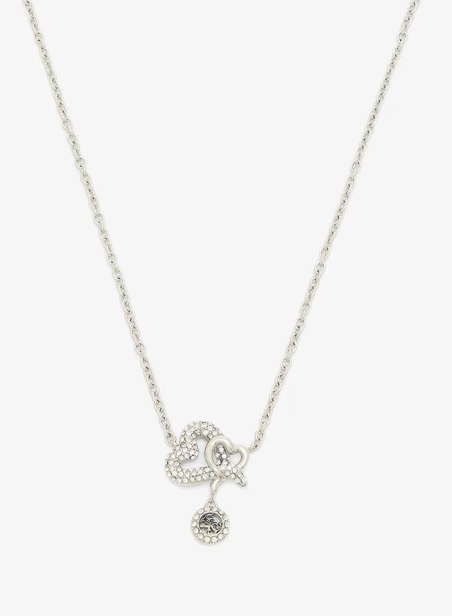 Pave Hearts Chain Necklace