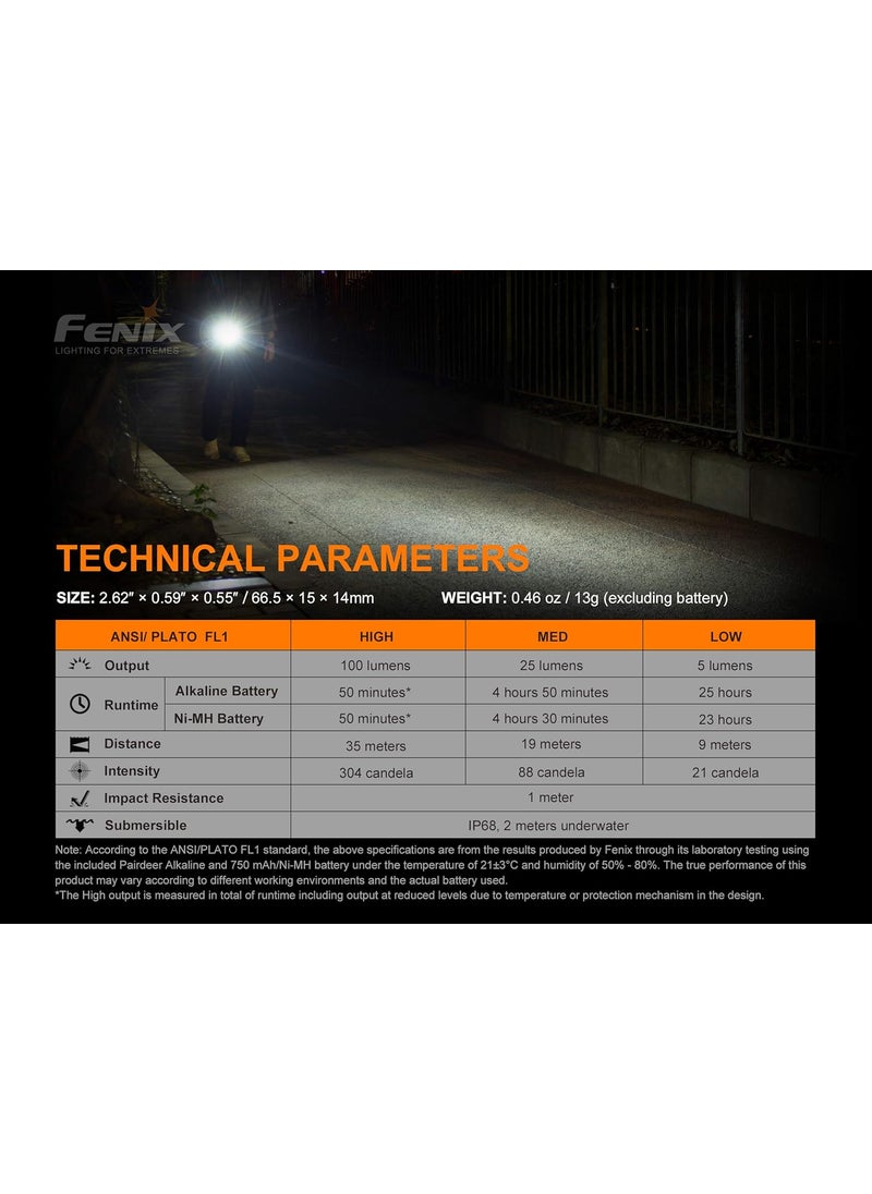 fenix Fenix E01 V20 AAA Flashlight  - Image 3