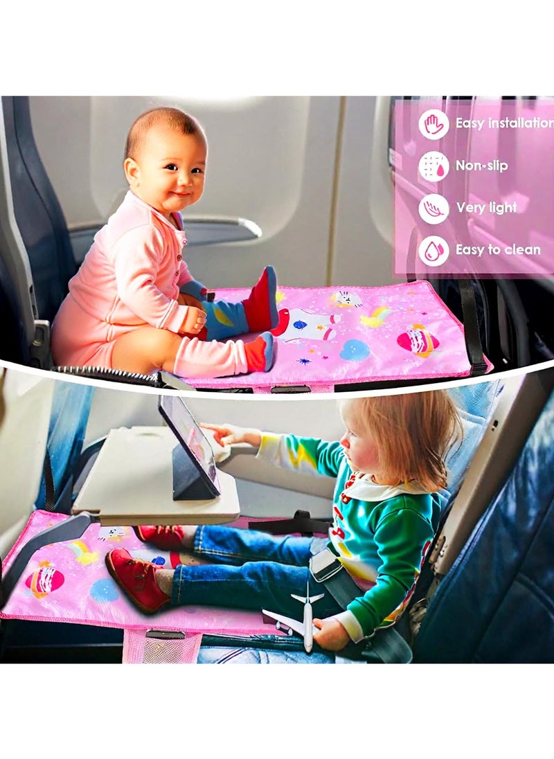 Bebiland Airplane Seat Extender for Toddler Kids, Kids Airplane Travel Bed, Baby Portable Plane Bed Foot Rest for Flight(Pink -Space)  - Image 4