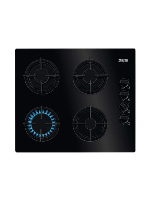 Zanussi Built-In Hot Plate, Gas, with 4 Knobs, Black - ZGO62414BA