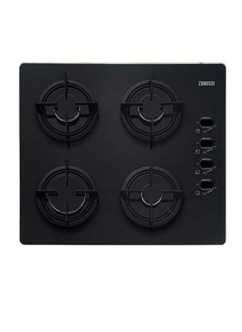 Zanussi Built-In Hot Plate, Gas, with 4 Knobs, Black - ZGO62414BA