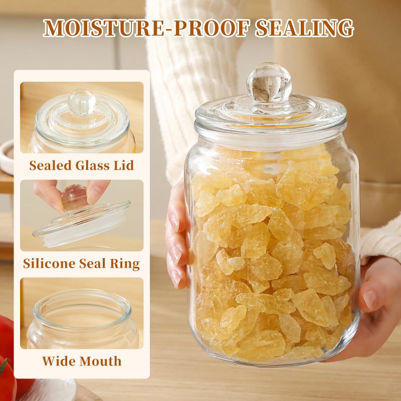 MRZIKPO Glass Jars with Airtight Lid Set of 4, Food Jars 34 oz, Pickle Jars, Canning Jars, Glass Containers, Suitable for Kitchen, Pickles, Flour, Grains, Pasta, Sugar, Herbs, Coffee - Image 4