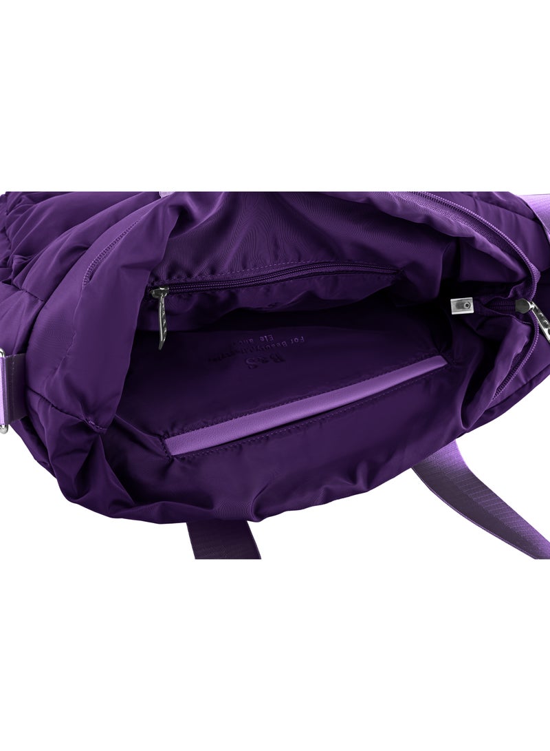 B.S COLLECTION Large capacity waterproof soft quilted shoulder bag and cross bag for women - Purple  - Image 5