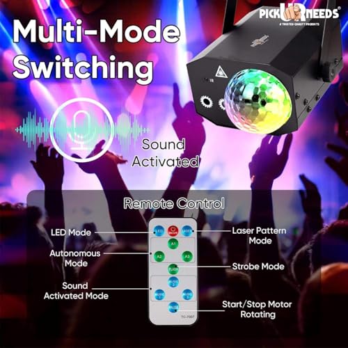 Pick Ur Needs LED Party Light with Remote – Sound Activated DJ Disco Ball Light, Strobe Laser Light Projector for Home Party, Club, Wedding, Birthday, Christmas, Stage Lighting – RGB Effects - Image 3