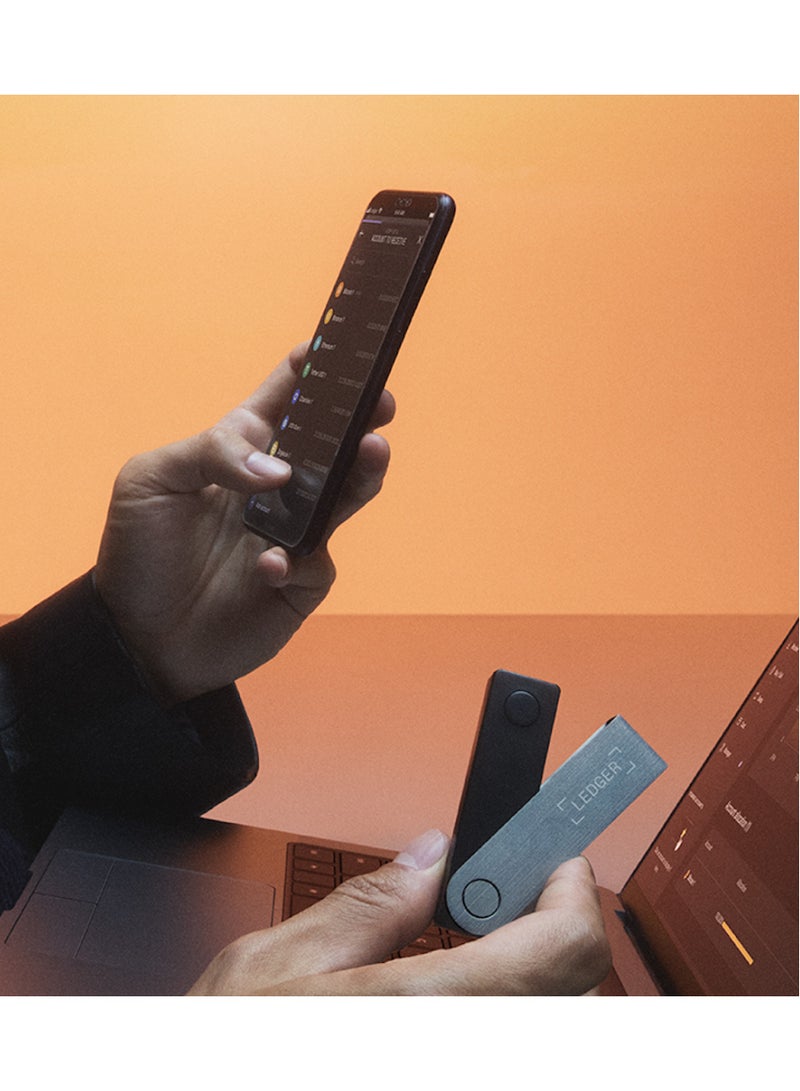 Ledger Nano X Hardware Wallet | Safest Crypto & NFT Cold Storage, Big Screen + Wireless Bluetooth & Type-C Connectivity, 5000+ Coins Supported, for iOS & Android, MacOS & Windows - Gold - Image 4