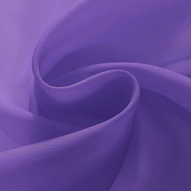 SpaceDresser Sheer Voile Window Treatment Rod Pocket Curtain Panels for Kitchen Bedroom Living Room Drapes Sunlight Filtering Privacy Semi Home Decor Assorted (Purple, 52 W x 84 L) - Image 5