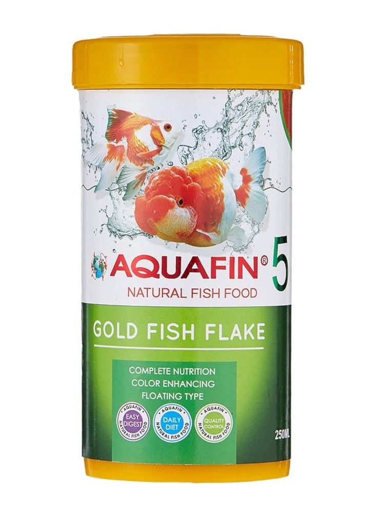 AQUAFIN AQUAFIN 5 NATURAL FISH FOOD GOLD FISH FLAKE 250 ML  - Image 1