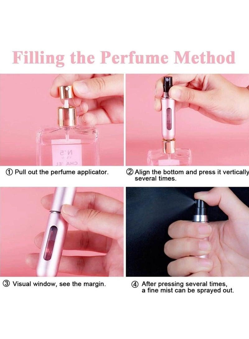 4 pcs Customized 5ml Bottom-Fill Perfume Bottle | Self-Pump Press Spray | Portable Mini Refillable Travel Atomizer - Image 3