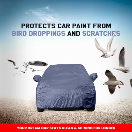 Autofact Kwid Dustproof Car Cover with Mirror Pockets, Navy Color, Taffeta Polyster,Triple Stitched, Compatible with Renaults Kwid Car Cover (2015 to 2020), Kwid Car Accessories - Image 3