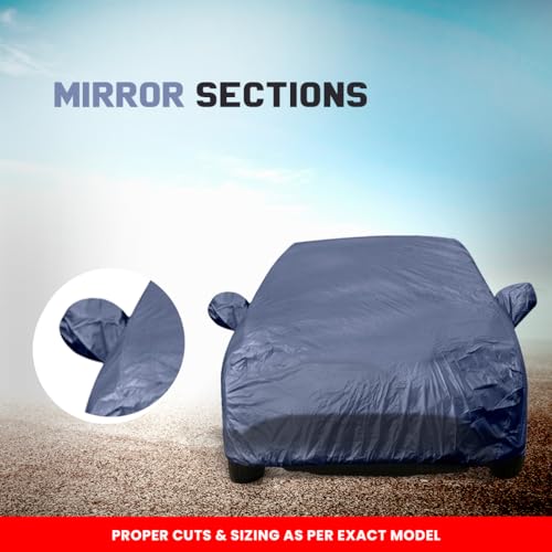 Autofact Kwid Dustproof Car Cover with Mirror Pockets, Navy Color, Taffeta Polyster,Triple Stitched, Compatible with Renaults Kwid Car Cover (2015 to 2020), Kwid Car Accessories - Image 2
