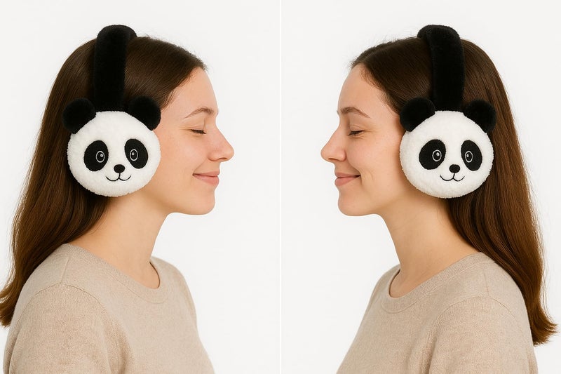 RR DESIGN Plush Panda Earmuffs, Winter Ear Warmers for Outdoor Activities, Super Soft and Warm, for boys and Girls - Image 5