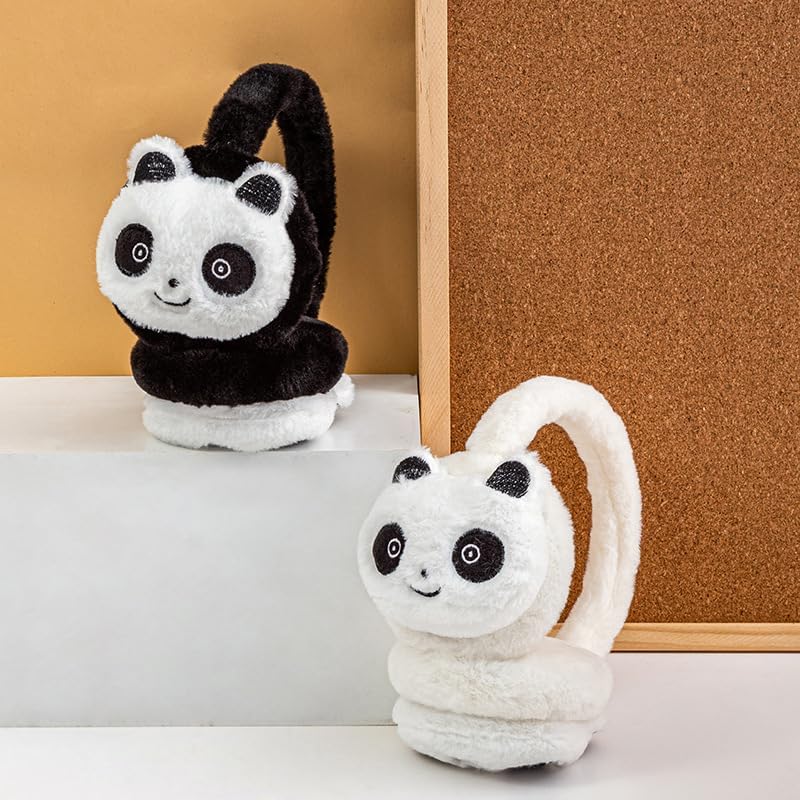 RR DESIGN Plush Panda Earmuffs, Winter Ear Warmers for Outdoor Activities, Super Soft and Warm, for boys and Girls - Image 3