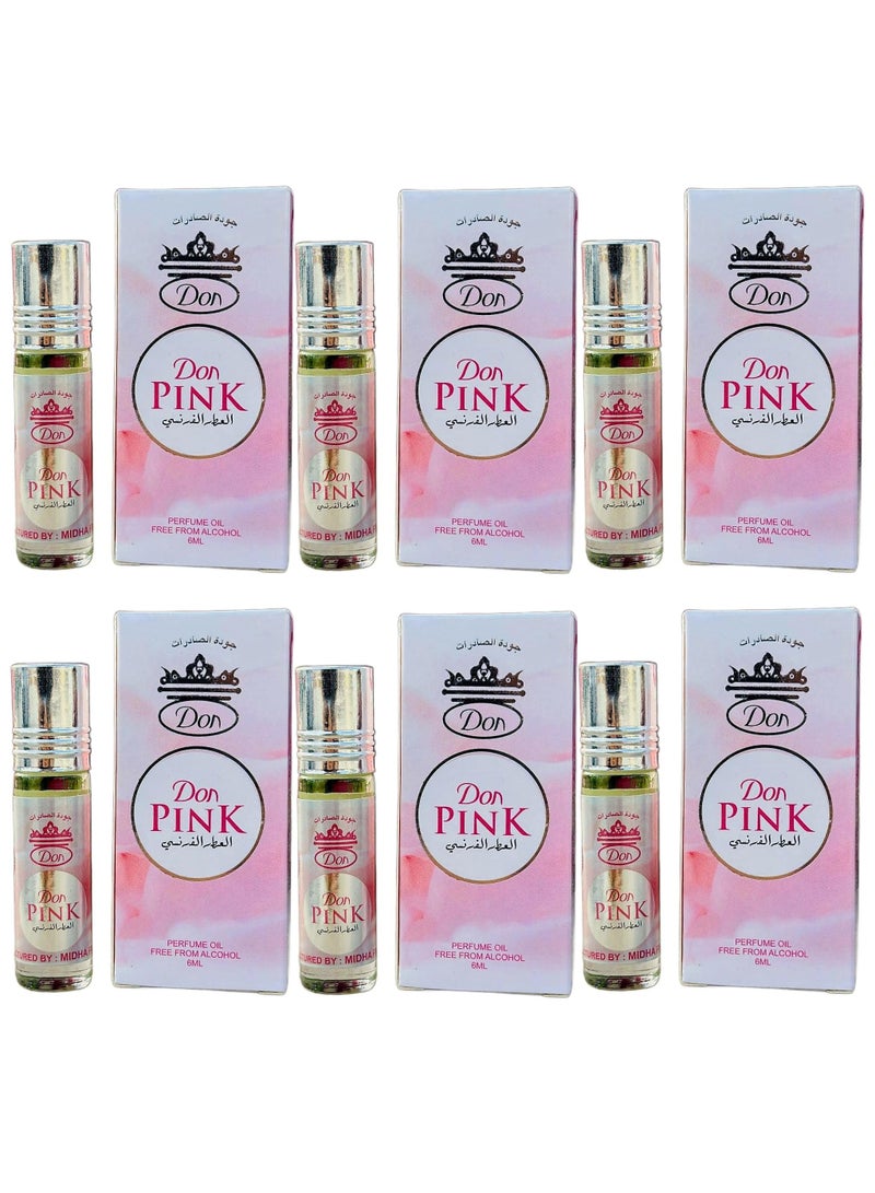 don French Fragrance Roll On Perfume Pink 6ml (Pack of 6) - Image 1
