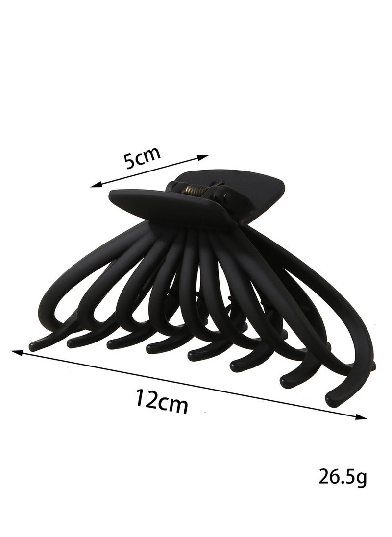 KHAJUL 8-Piece Strong Hold Hair Claw Clips,2 Styles Nonslip Medium Large Jaw Clip for Women and Girls for Thick Thin Fine Long Hair(Black)  - Image 2