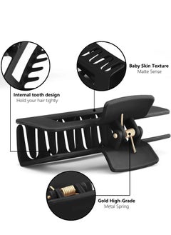 KHAJUL 8-Piece Strong Hold Hair Claw Clips,2 Styles Nonslip Medium Large Jaw Clip for Women and Girls for Thick Thin Fine Long Hair(Black)  - Image 5