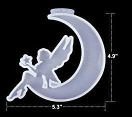SNOOGG Pack 2 Crescents Mold, Silicone Epoxy Resin Casting Molds of Moon Fairy for DIY Lovers - Image 2