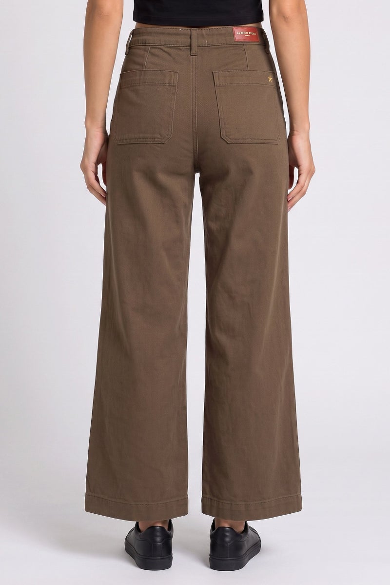 La Petite Etoile Women Regular Fit Wash Non Stretchable Jeans, Dark Olive - Image 4