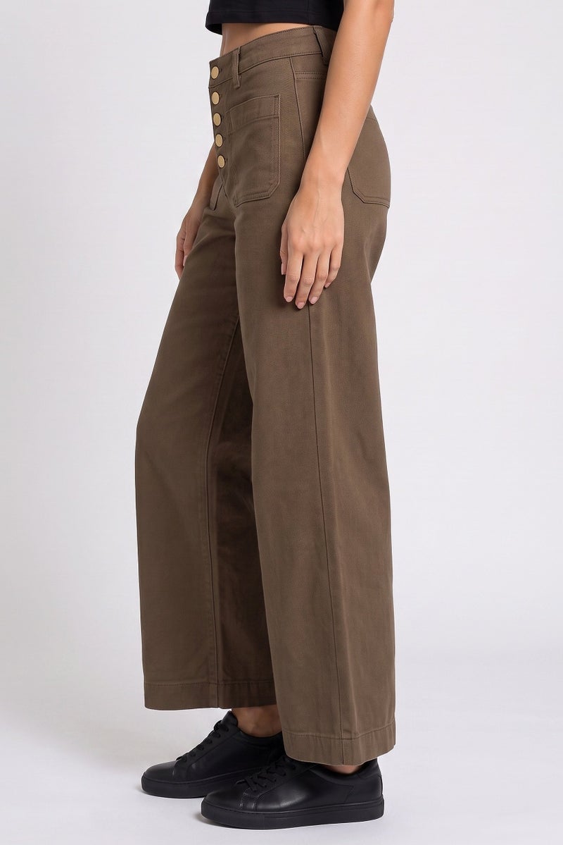 La Petite Etoile Women Regular Fit Wash Non Stretchable Jeans, Dark Olive - Image 3