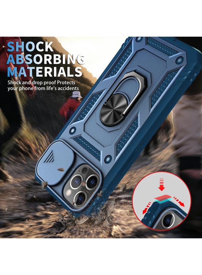 Zaboon Case For iPhone 12 Pro Max Sliding Camera Cover Design TPU + PC Protective Case with 360 Degree Rotating Holder & Card Slot - Image 3