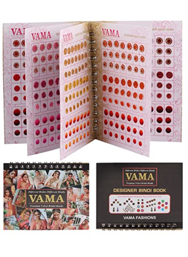 VAMA Stone Glitter Sparkle Doubleshade Crystal Stone Mix Bindi Book Kumkum Sticker for Girls Ladies 504 Bindi Booklet Dairy - Image 1