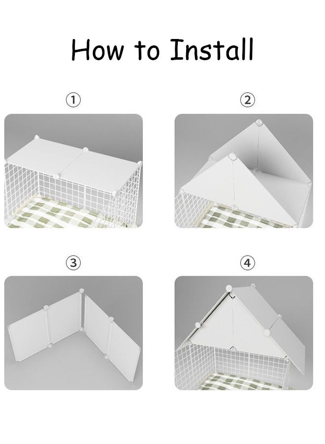 HQ-GAMING Diy Dog Cage Pet Playpen Kitten House Furniture Small Animal Cage Puppy Dog Playpen With Tray And Storage Layer For Cats Rabbit Ferret Small Animals 70x70x115 Cm - Image 4