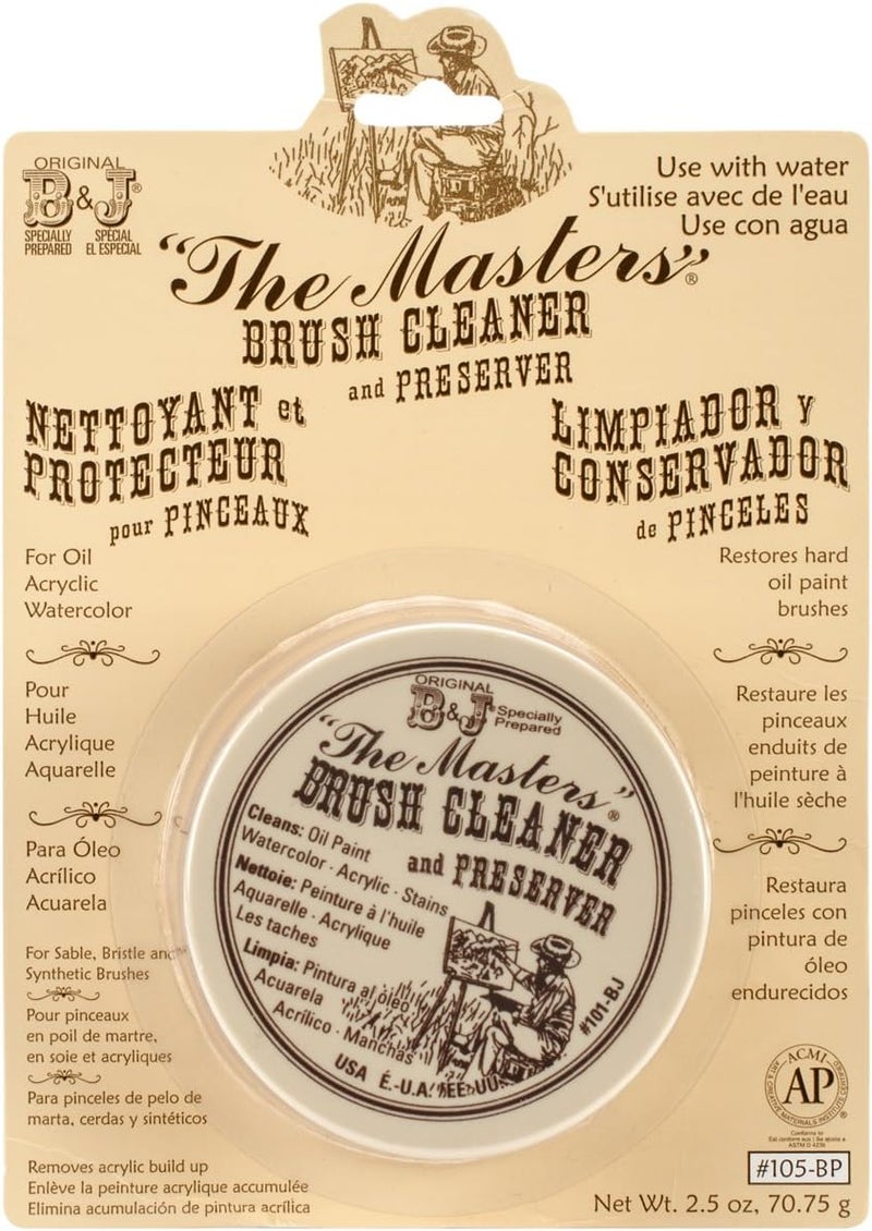 General's The Masters Brush Cleaner and Preserver - 2.5 Ounce Lemon-Scented Cleaner for Oil, Acrylic, and Watercolor Brushes - Image 1