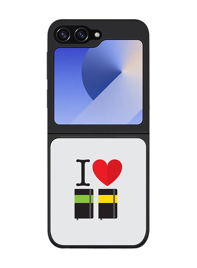 Stylizedd Rugged Black edge case for Samsung Galaxy Z Flip7 FE, Slim fit Soft Case Flexible Anti Drop TPU Gel Thin Cover - I Love Notebook - Image 1