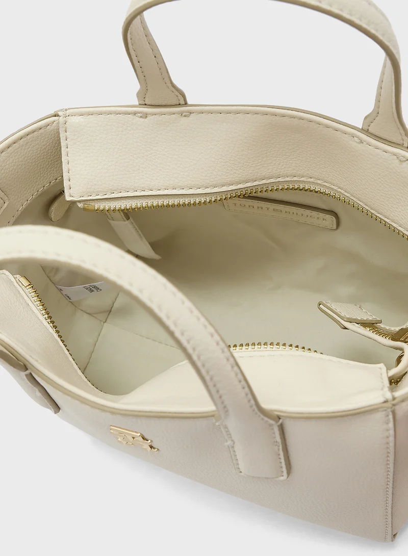 TOMMY HILFIGER Logo Detail Zip Over Tote