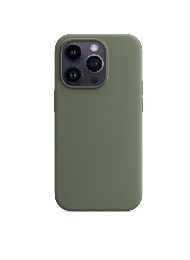 AROAQ Iphone Silicone Magnetic Case, Durable Silicone Case With Magsafe, Comfortable Soft Iphone Protection Case For Iphone 15 Pro, ( Olive Color )