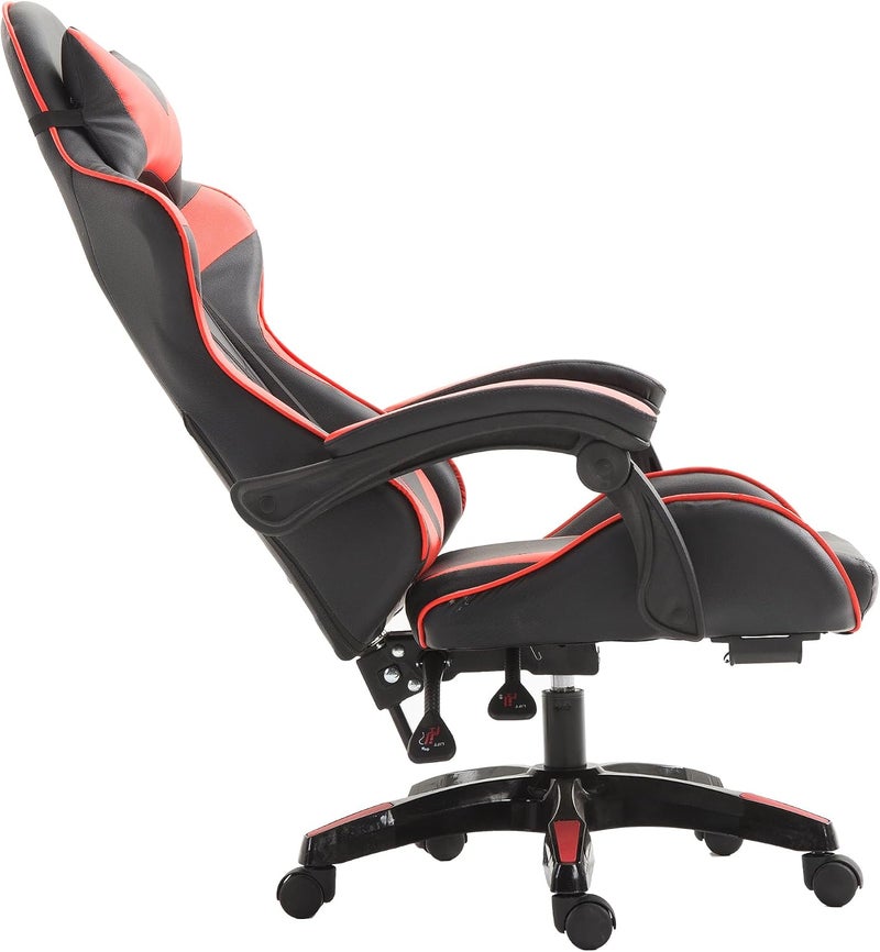Gaming Chair Office Chair Ergonomic High Back Gaming Chairs Reclining & Height Adjustable Computer Chair with Neck and Lumbar Support, Comfortable Chairs, Black/Red - Image 3