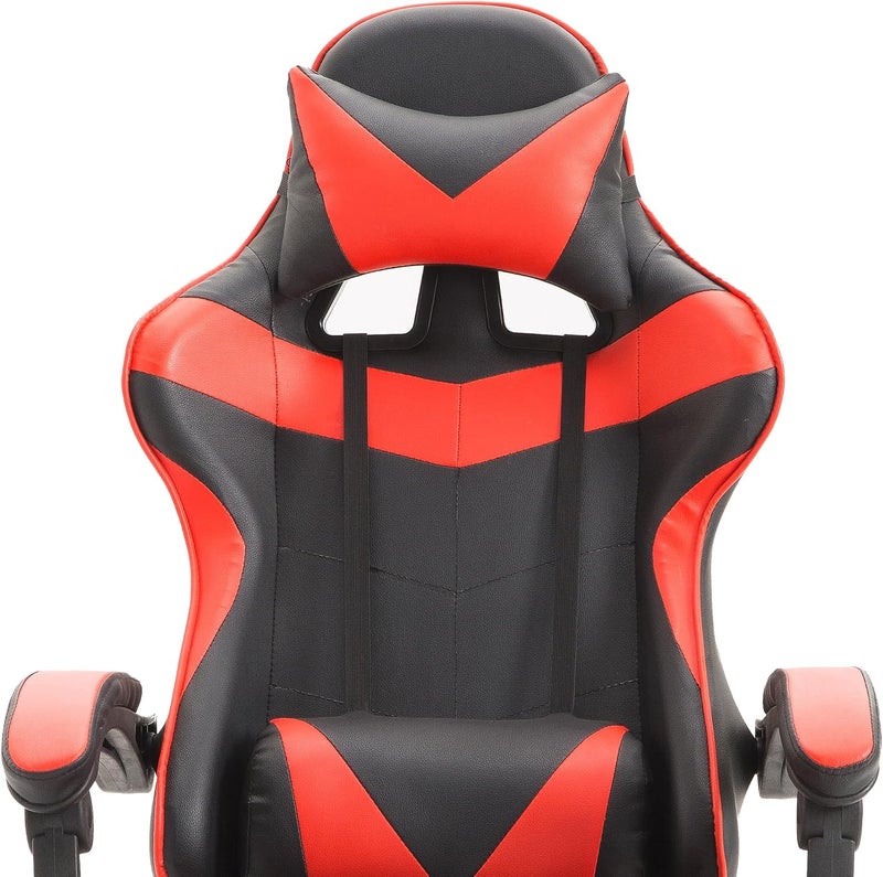 Gaming Chair Office Chair Ergonomic High Back Gaming Chairs Reclining & Height Adjustable Computer Chair with Neck and Lumbar Support, Comfortable Chairs, Black/Red - Image 5