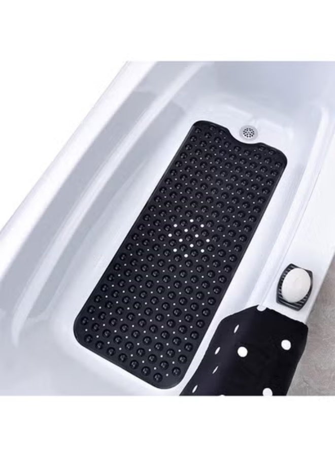 fantasize Non-Slip Bathtub and Shower Mat, with 200 Suction Cups, Anti-slip Bath Mat for Elderly and Kids Extra, Long Bath for Bathroom, Mats Non-Slip Mildew Resistant Machine Washable (Black, 100 x 40 cm) - Image 1