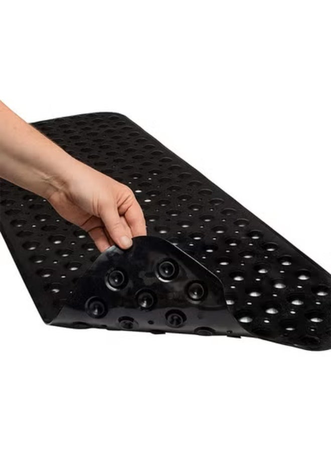fantasize Non-Slip Bathtub and Shower Mat, with 200 Suction Cups, Anti-slip Bath Mat for Elderly and Kids Extra, Long Bath for Bathroom, Mats Non-Slip Mildew Resistant Machine Washable (Black, 100 x 40 cm) - Image 2
