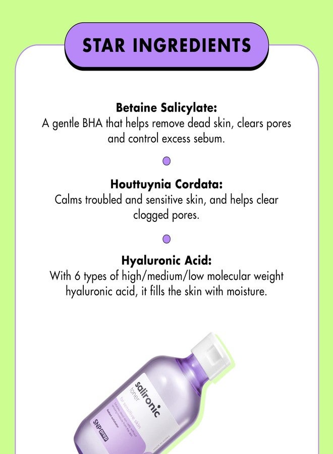 SNP Salironic Toner | Korean Skincare Remove Dead Skin Cells and Sebum | for Seneitive Skin | Soothing & Moisturizing | Men and Women | 220ml - Image 3