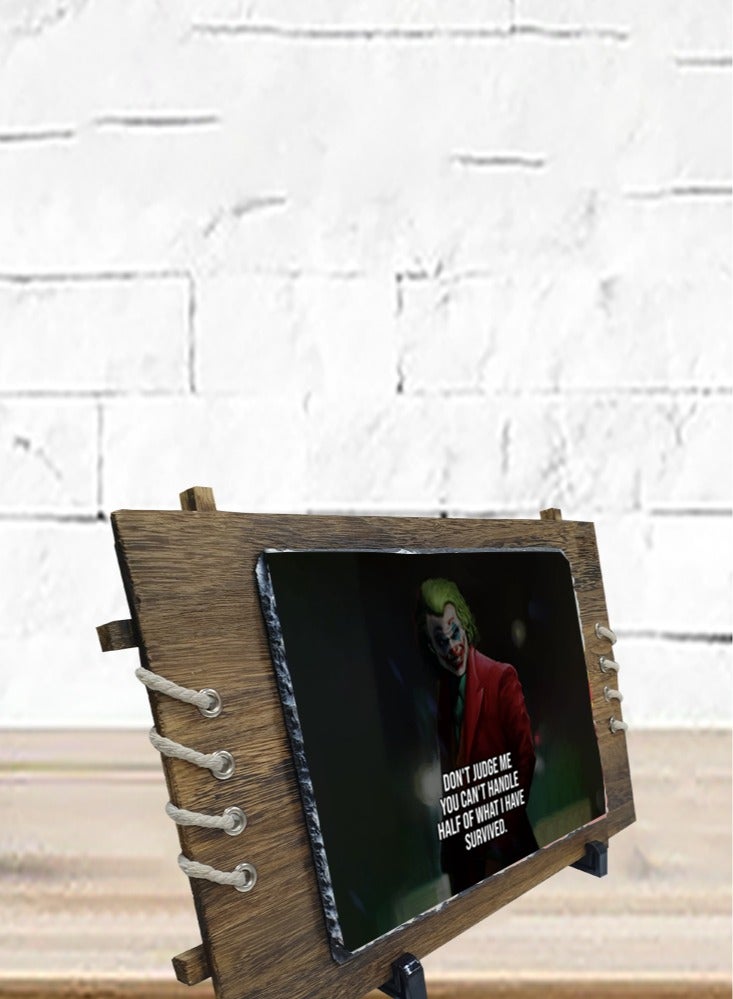 Service Zone Protective Printed White Rectangle Shape Marble Photo Frame for Table Top Don’t Judge Me You Cant Handle Half Of What I Have Survived  - Image 3