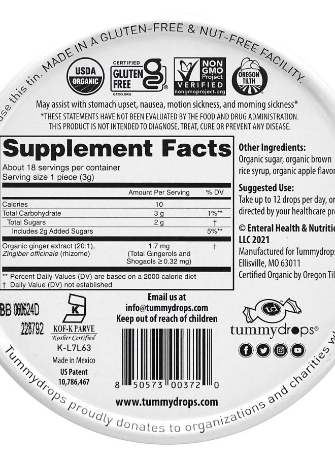 TUMMYDROPS Organic Fall Harvest Apple Ginger 18 Drops - Image 2