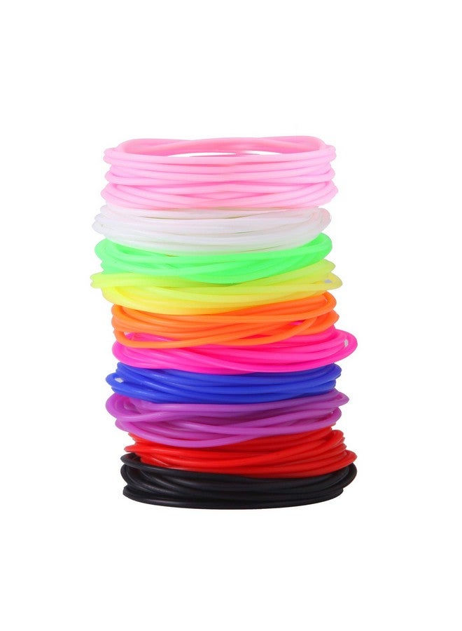 Senkary 120 Pieces Colorful Silicone Jelly Bracelets Nonluminous Stretchy 80s Bracelets Bands Hair Ties for Party Favors, Adults, Women (10 Colors) - Image 1
