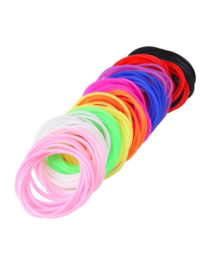 Senkary 120 Pieces Colorful Silicone Jelly Bracelets Nonluminous Stretchy 80s Bracelets Bands Hair Ties for Party Favors, Adults, Women (10 Colors) - Image 4