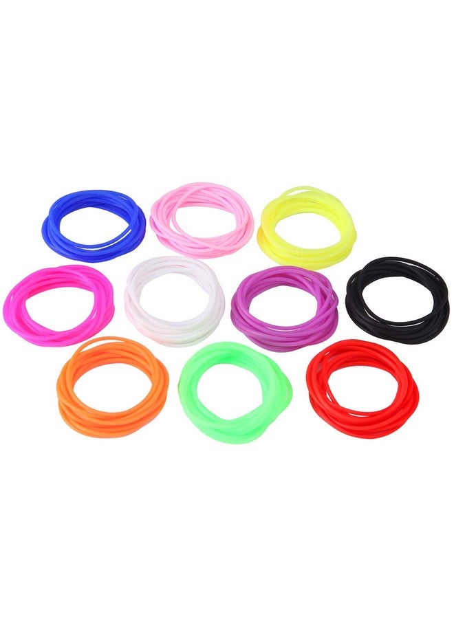 Senkary 120 Pieces Colorful Silicone Jelly Bracelets Nonluminous Stretchy 80s Bracelets Bands Hair Ties for Party Favors, Adults, Women (10 Colors) - Image 3