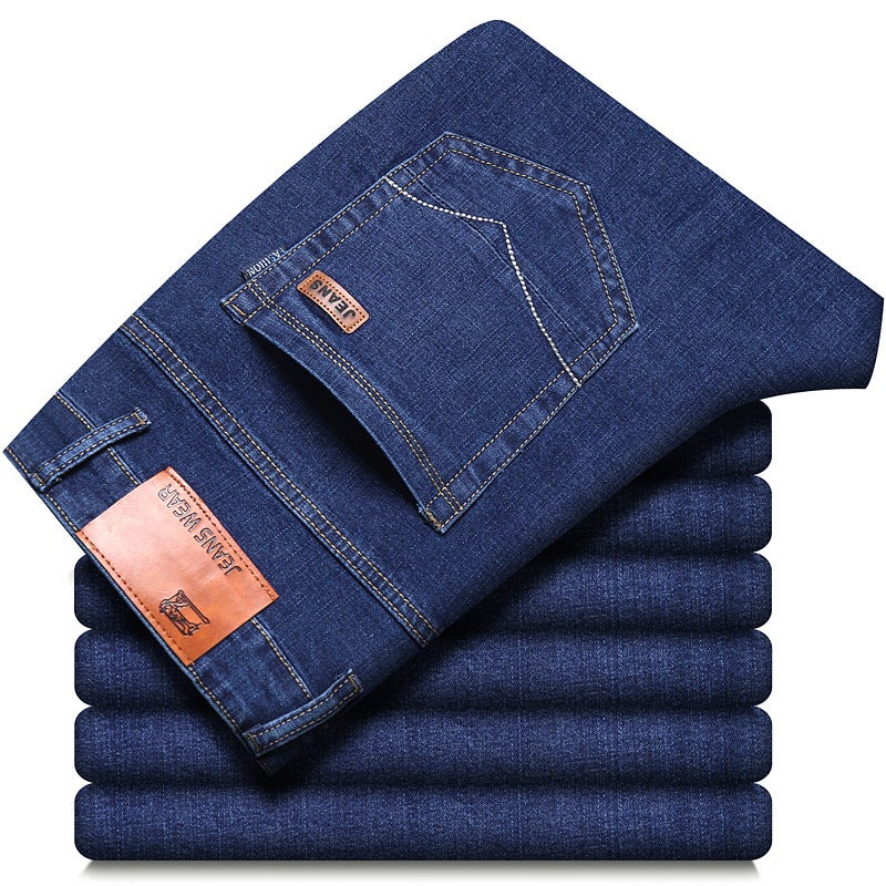 Mens Jeans 2023 Autumn New Trendy Versatile Loose Straight Casual Long Pants Mens Style Black